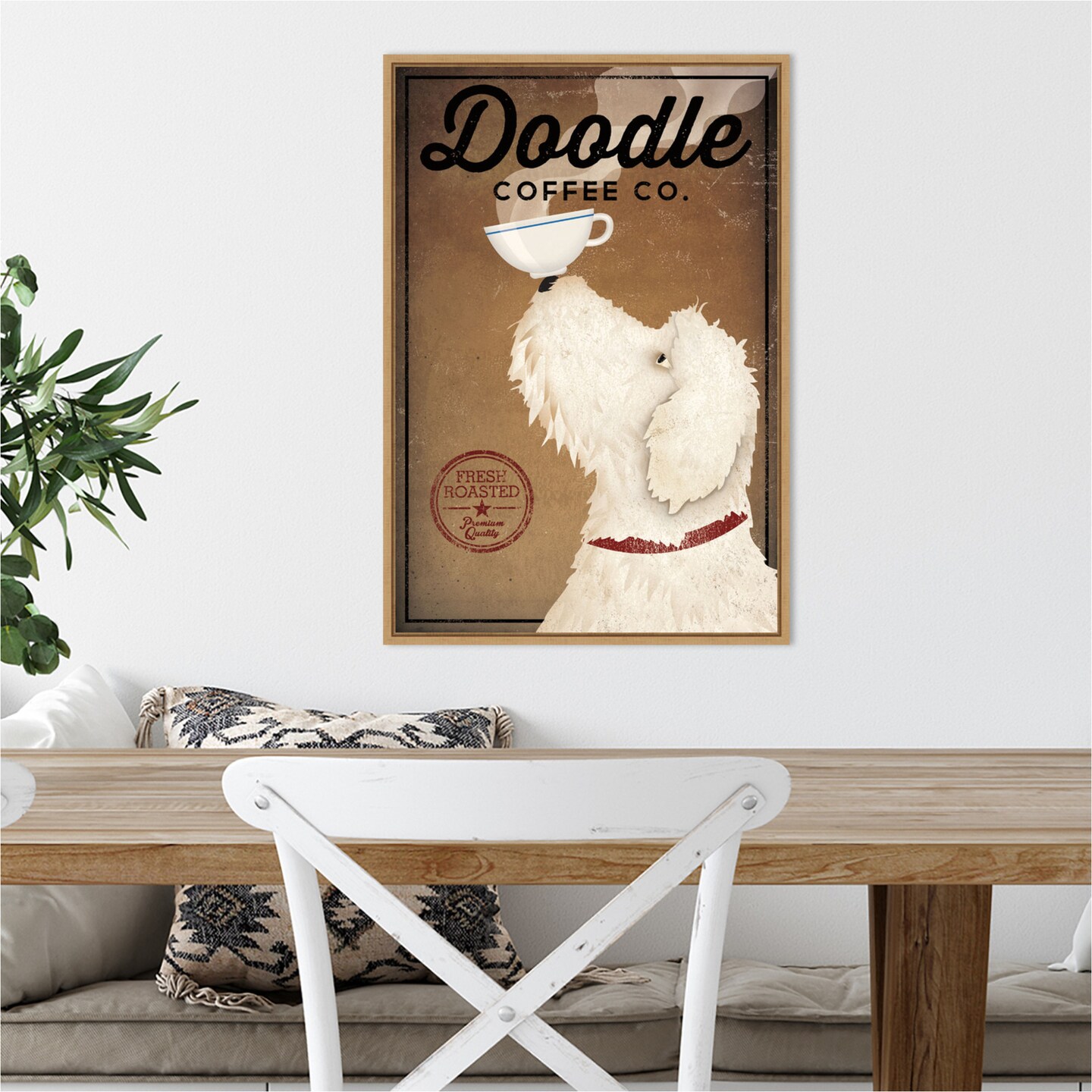 Doodle Coffee by Ryan Fowler Canvas Wall Art Print Framed