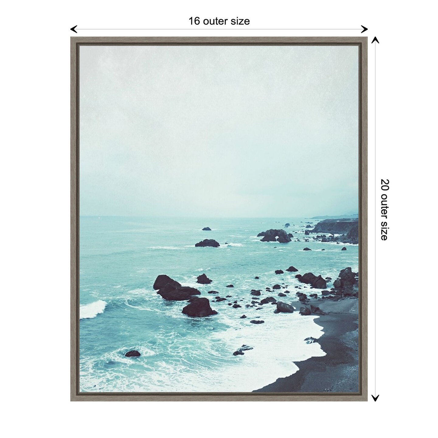 Dusk at the Sea (Beach) by Lupen Grainne Canvas Wall Art Print Framed
