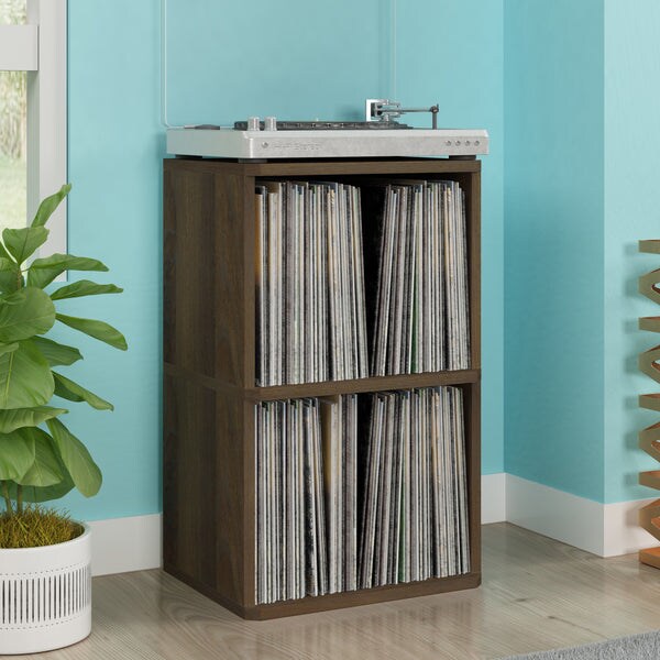 Marley 2-Shelf Vinyl Record Storage, Royal Walnut
