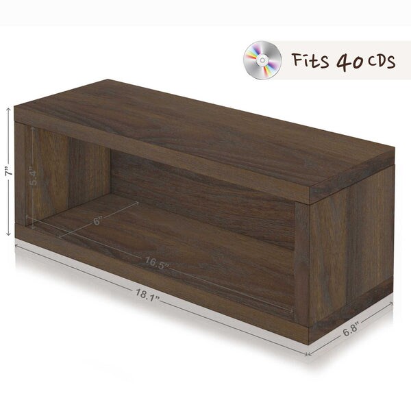 Way Basics Eco Stackable Memphis CD Storage Rack, Royal Walnut