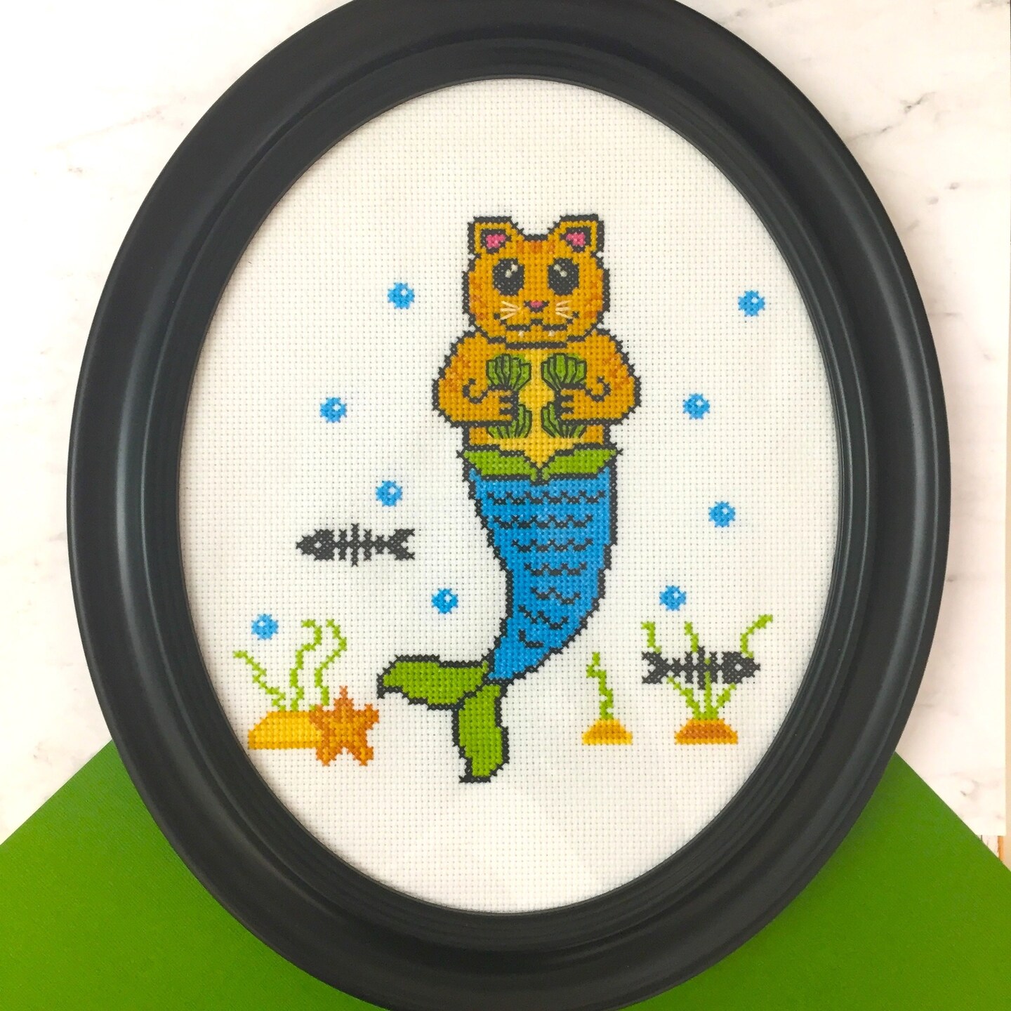 Purrmaid Counted Cross Stitch DIY KIT Intermediate