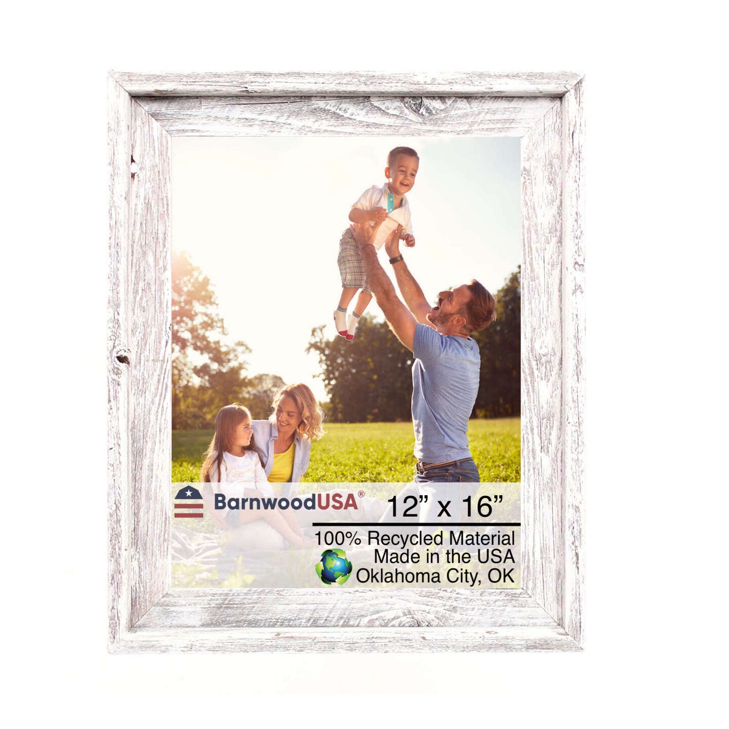 Rustic Farmhouse Signature Series 12 in. x 16 in. Reclaimed Wood Picture Frame