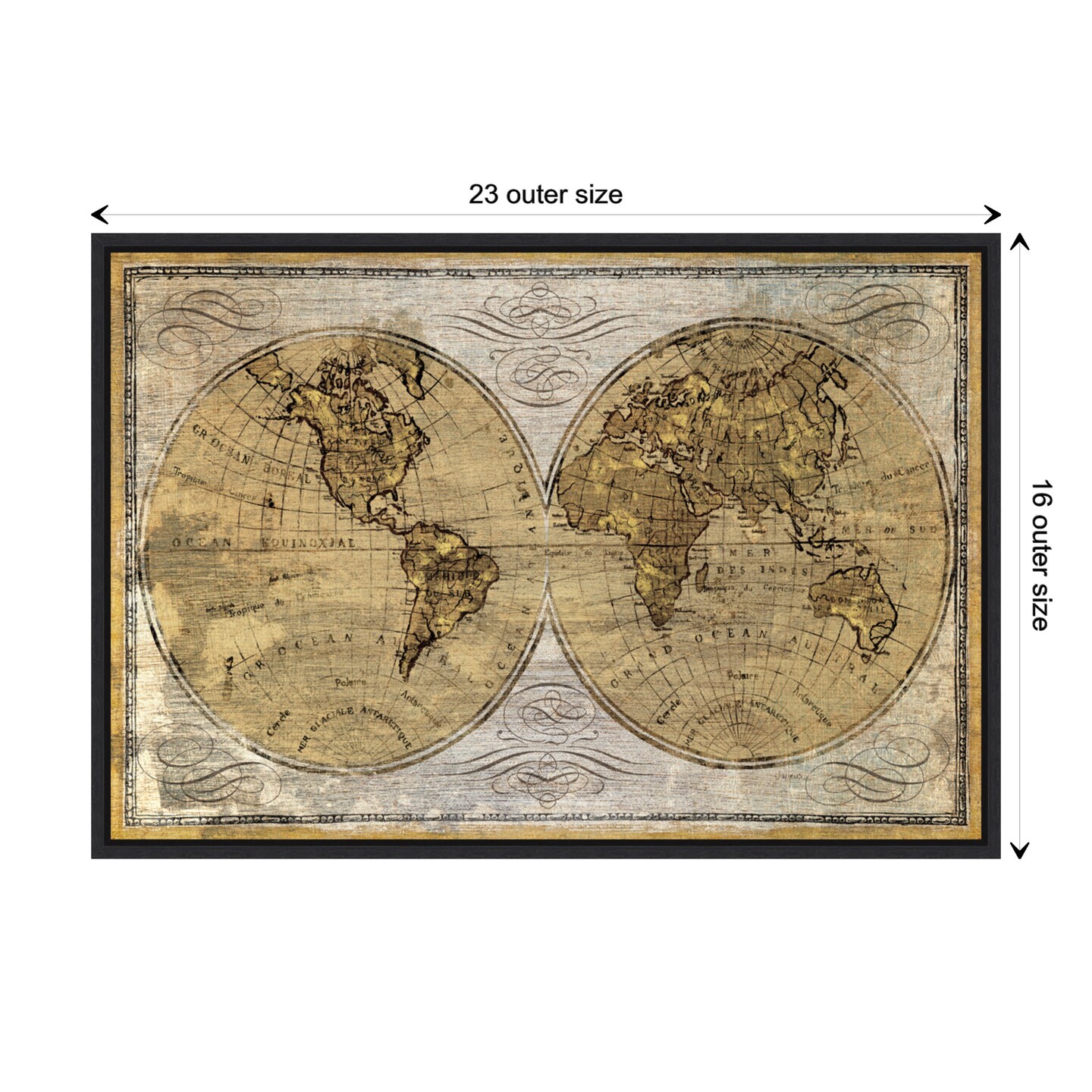 Worldwide I Map by James Wiens Canvas Art Framed Canvas Art Michaels