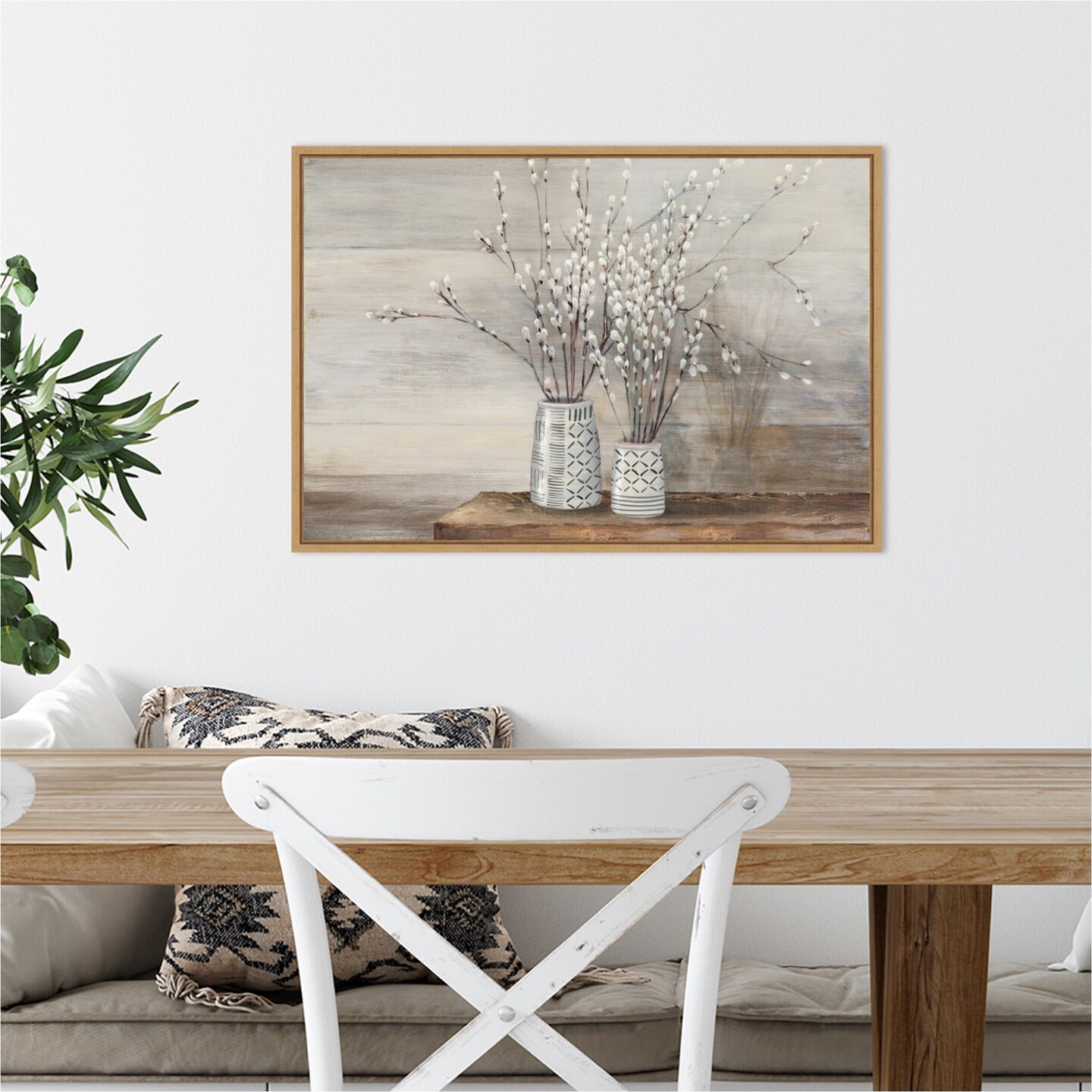 P Willow Still Life with Designs by Julia Purinton Canvas Art Framed