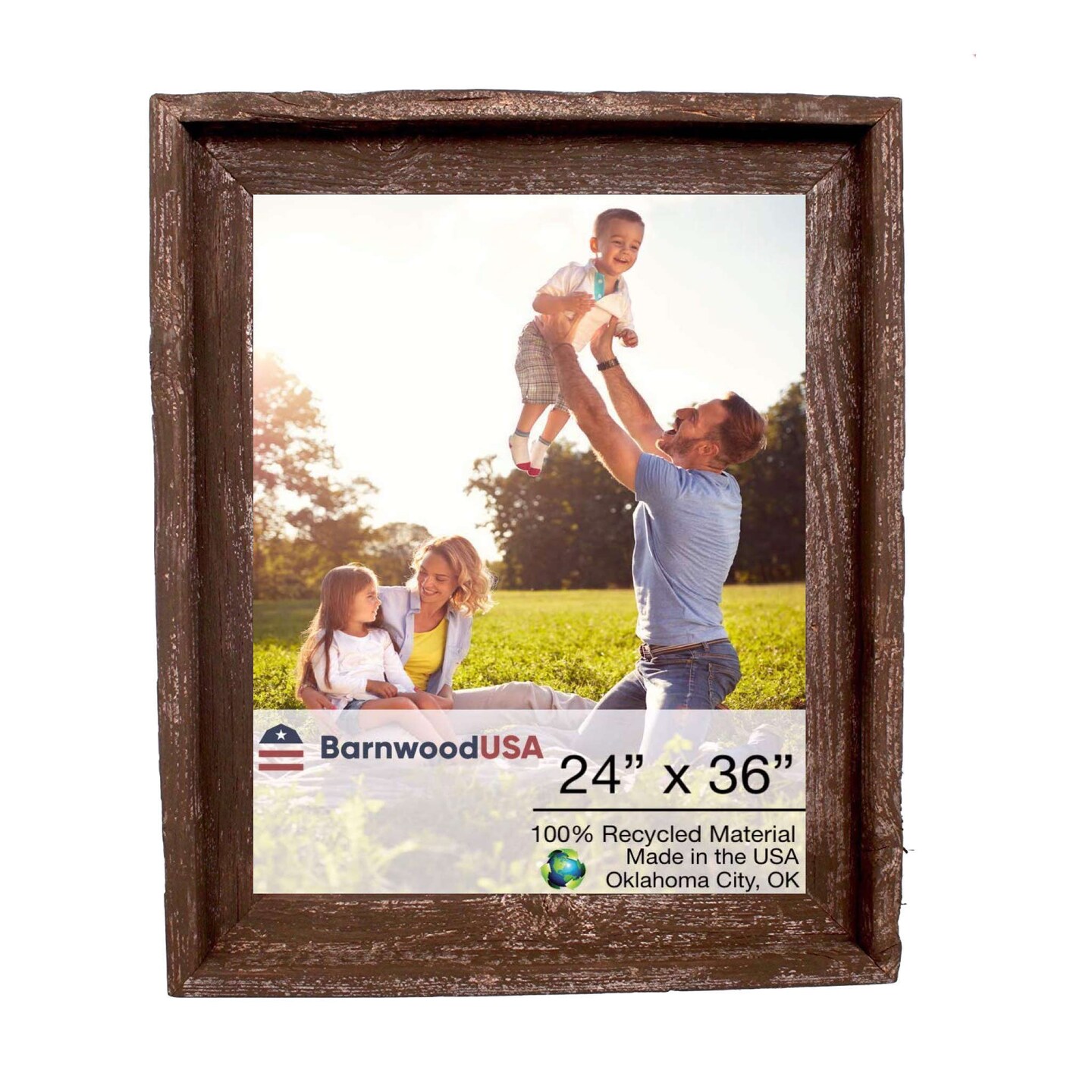 Rustic Farmhouse Signature Series 24 in. x 36 in. Reclaimed Wood Picture Frame