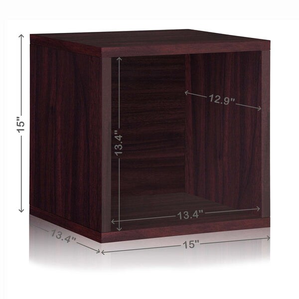 Way Basics Eco zBoard Vinyl Record Storage Cube Bookcase, Espresso