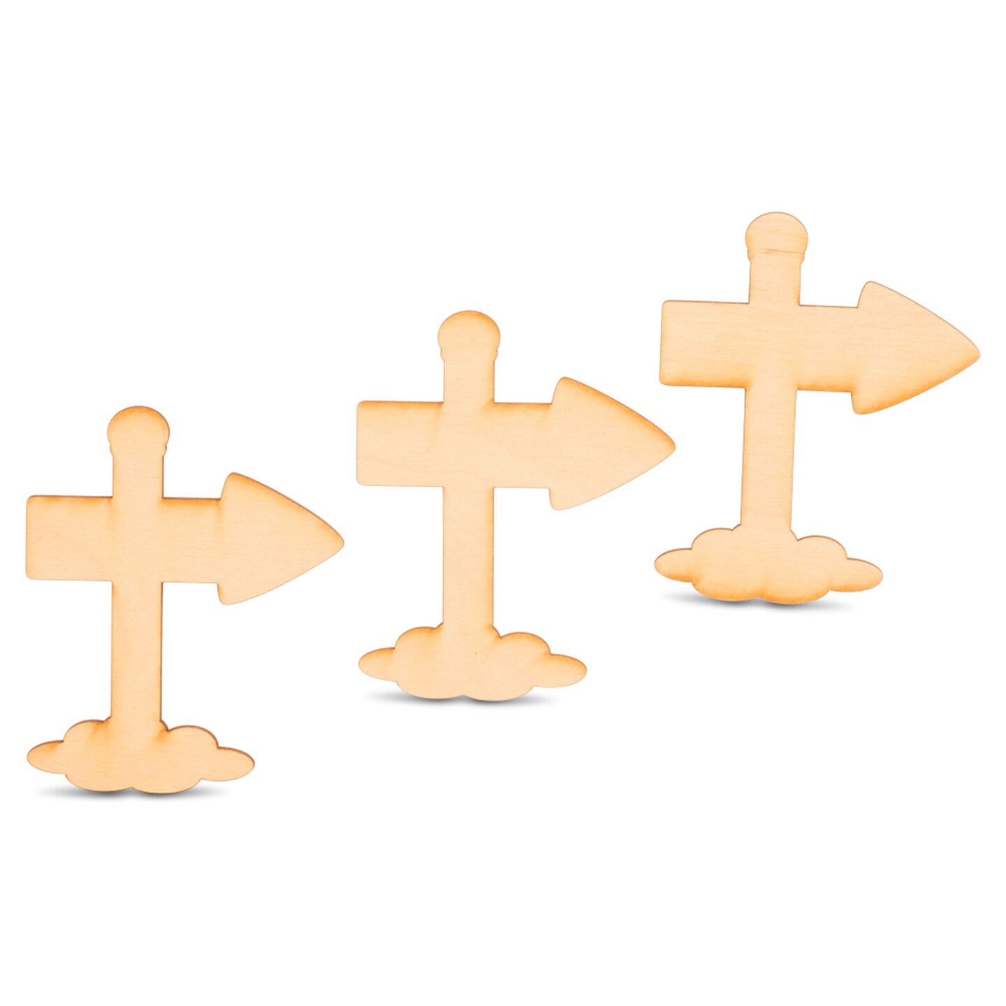 North Pole Sign Post Wood Cutout 4 inch, Unfinished for Crafts | Woodpeckers