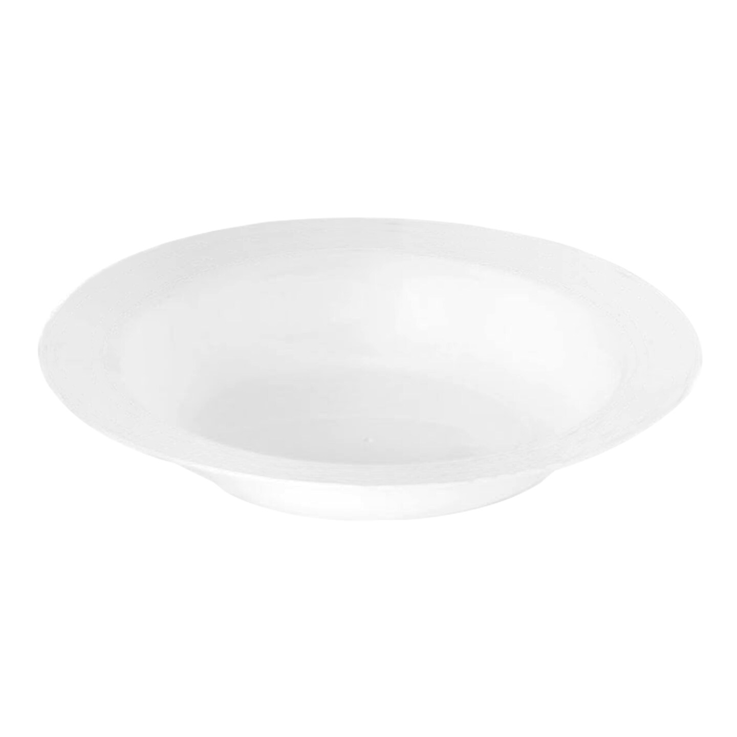 Solid White Edge Rim Round Disposable Plastic Soup Bowls - 7.5&#x22; (120 Bowls)