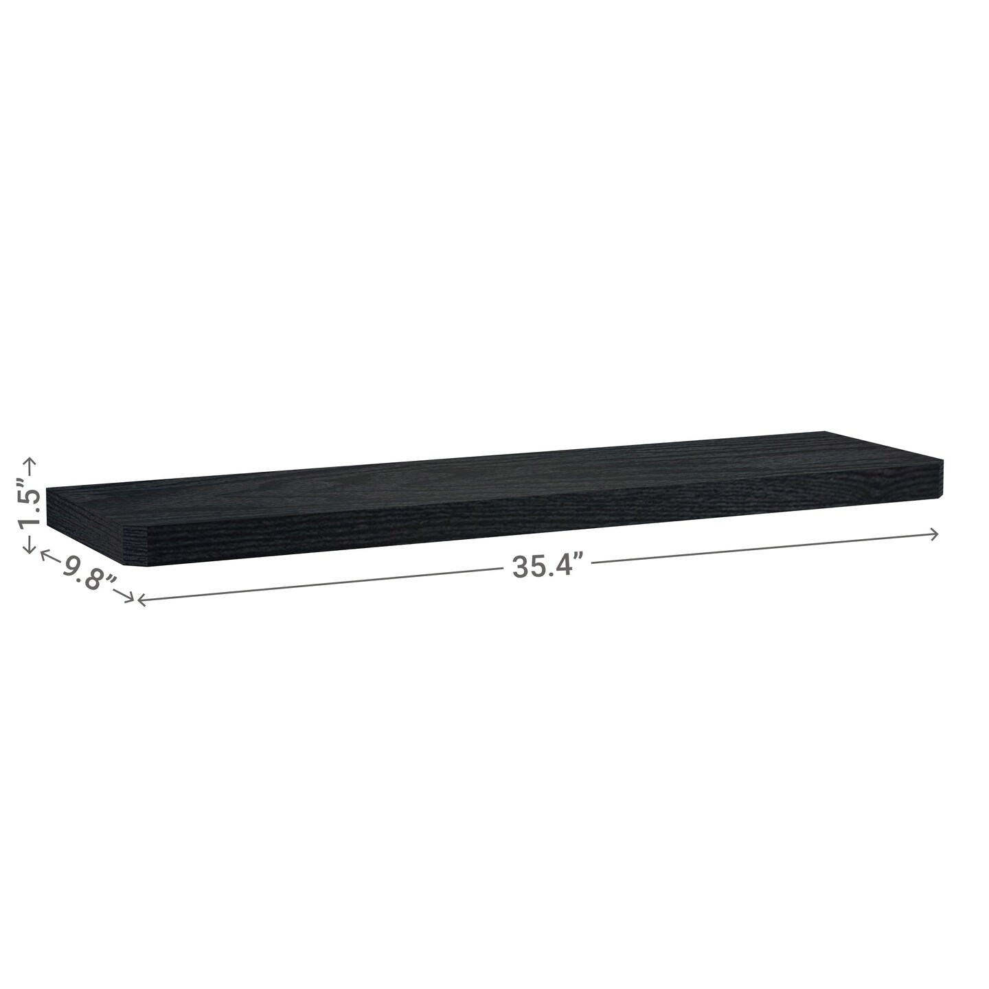 Soho Floating Shelf 36&#x22;, Black Wood Grain