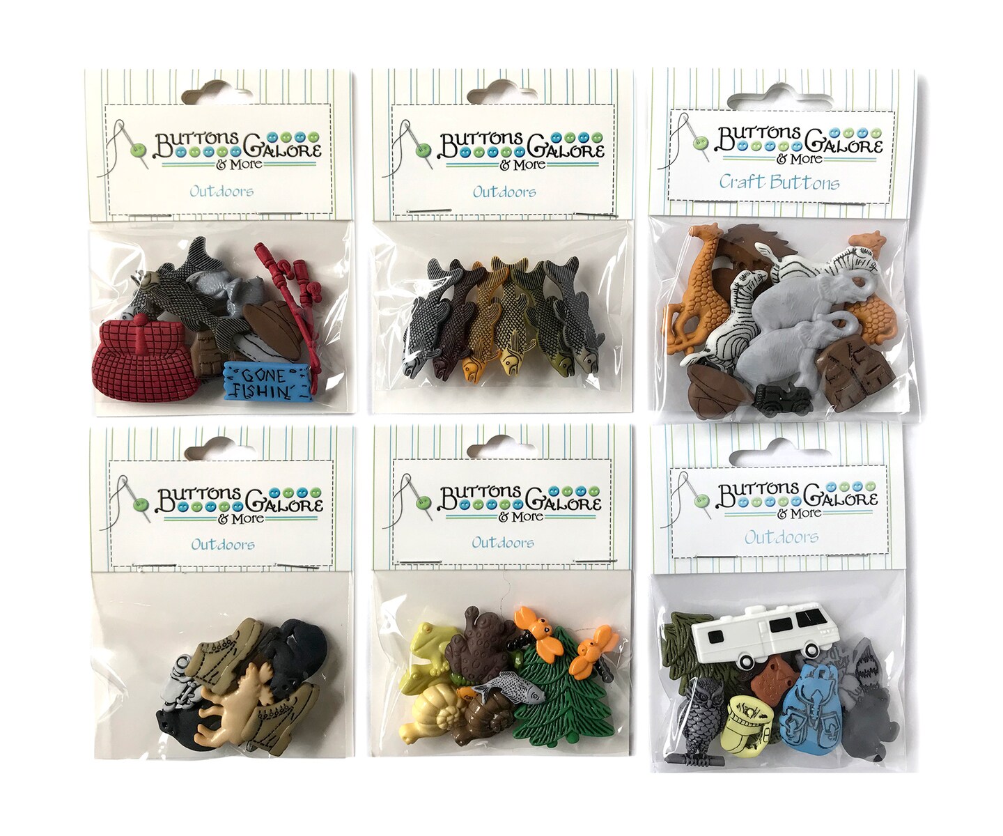 Buttons Galore 50+ Nature Button Bundle for Sewing &#x26; Crafts - Set of 6 Button Packs