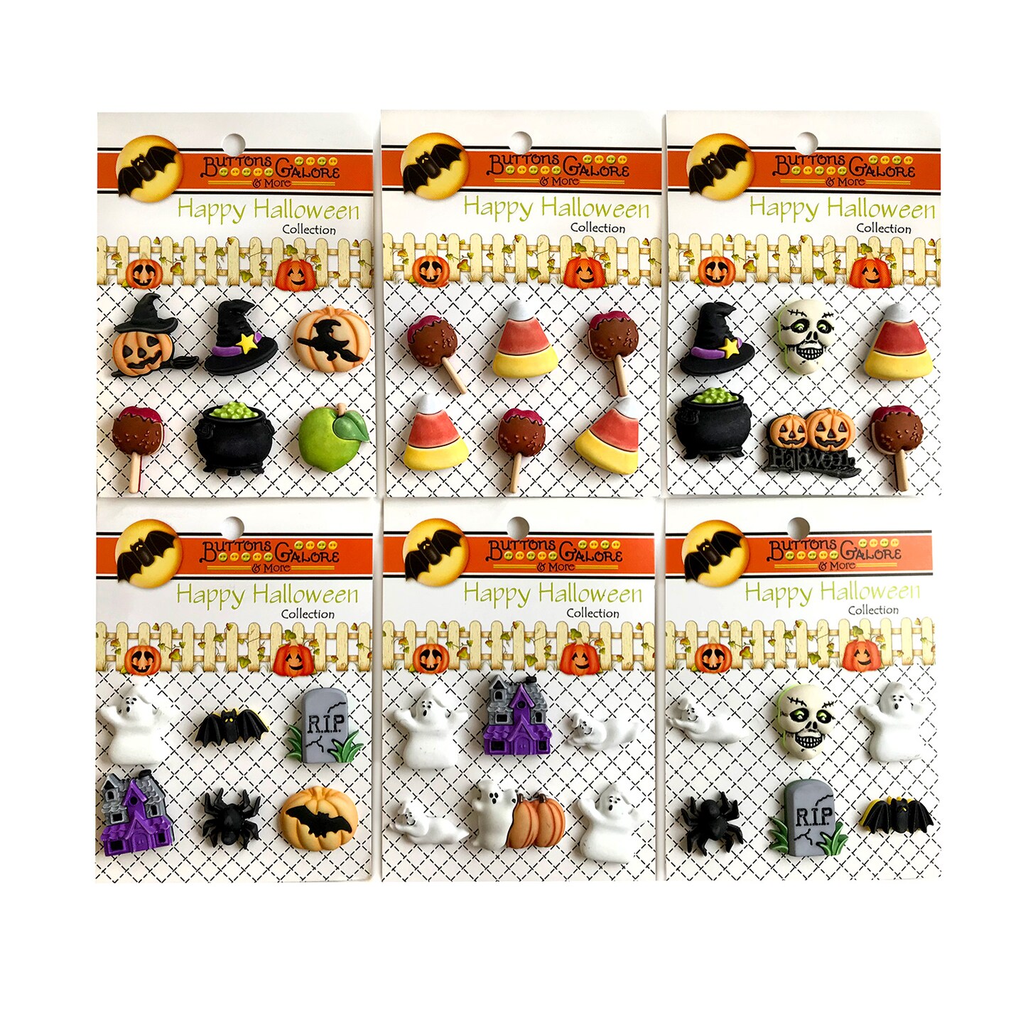 Buttons Galore and More 3D Novelty Buttons – Halloween Button Bundle - 36 Pcs - Halloween Group 6