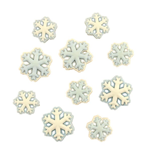 Buttons Galore 60+ Assorted Snowflake Theme Button Bundle for Sewing & Crafts - Set of 6 Button Packs