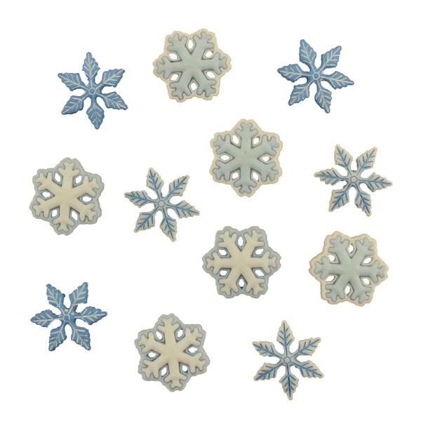 Buttons Galore 60+ Assorted Snowflake Theme Button Bundle for Sewing & Crafts - Set of 6 Button Packs