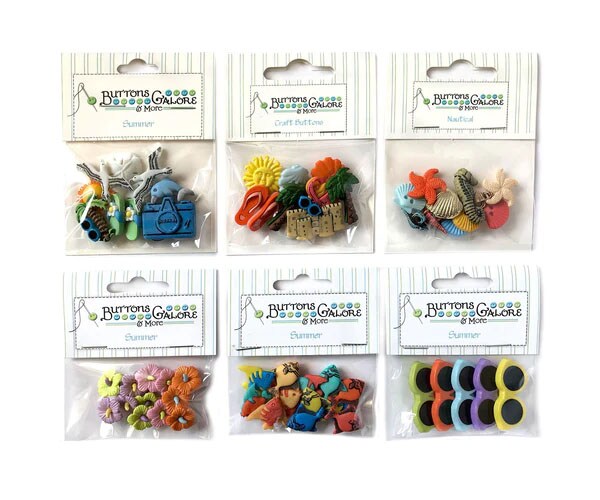Buttons Galore 50+ Assorted Spring Buttons Bundle for Sewing &#x26; Crafts - Set of 6 Button Packs