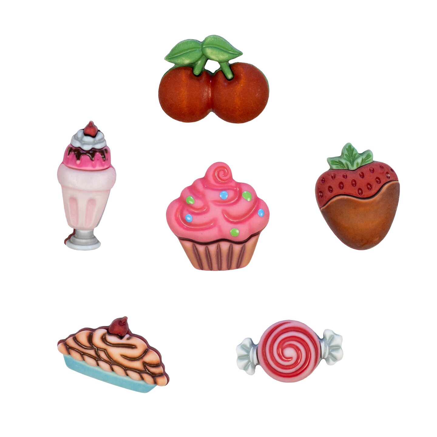 Buttons Galore and More 3D Novelty Buttons – Sweet Delights Button Bundle - 36 Pcs