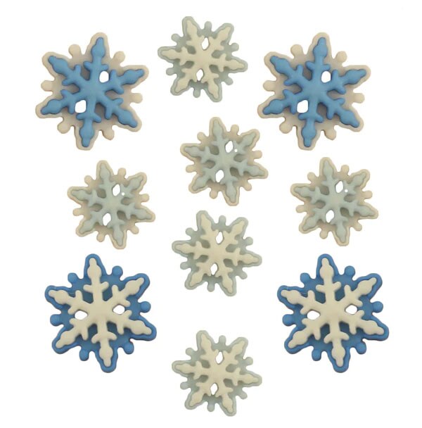 Buttons Galore 60+ Assorted Snowflake Theme Button Bundle for Sewing &#x26; Crafts - Set of 6 Button Packs