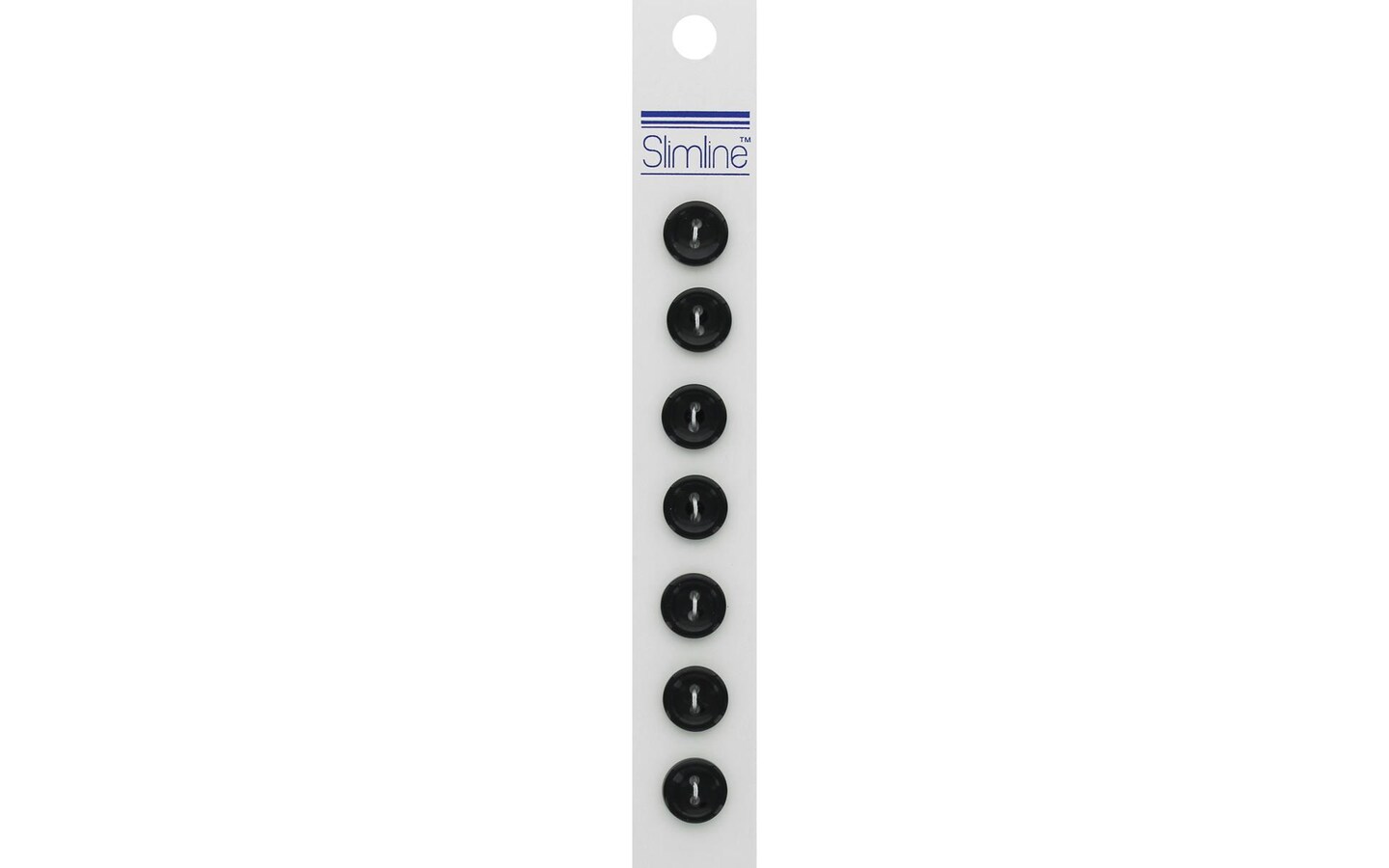 Slimline Buttons 7/16&#x22; Black 7pc Hook #82