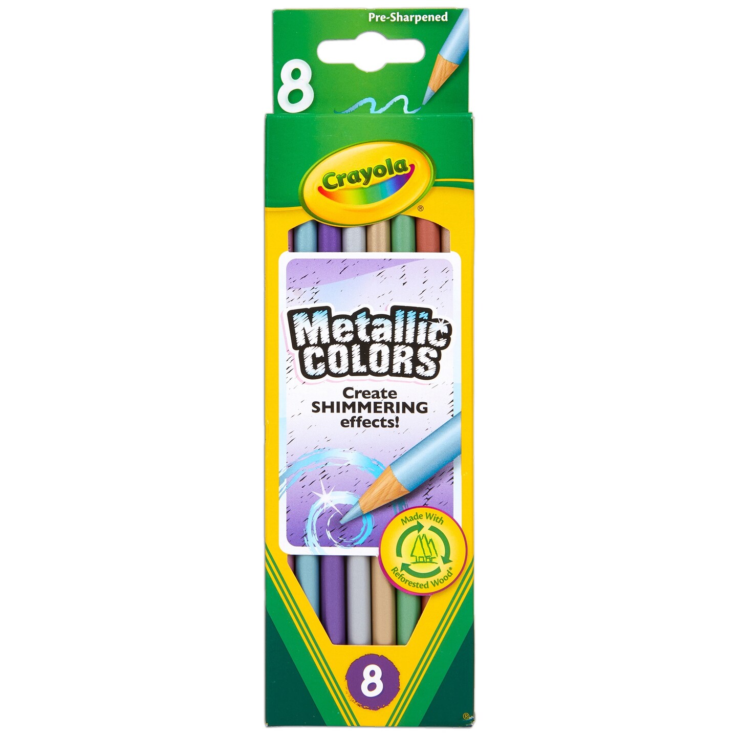 Crayola Metallic Colored Pencils-8/Pkg Long | Accessories | Michaels