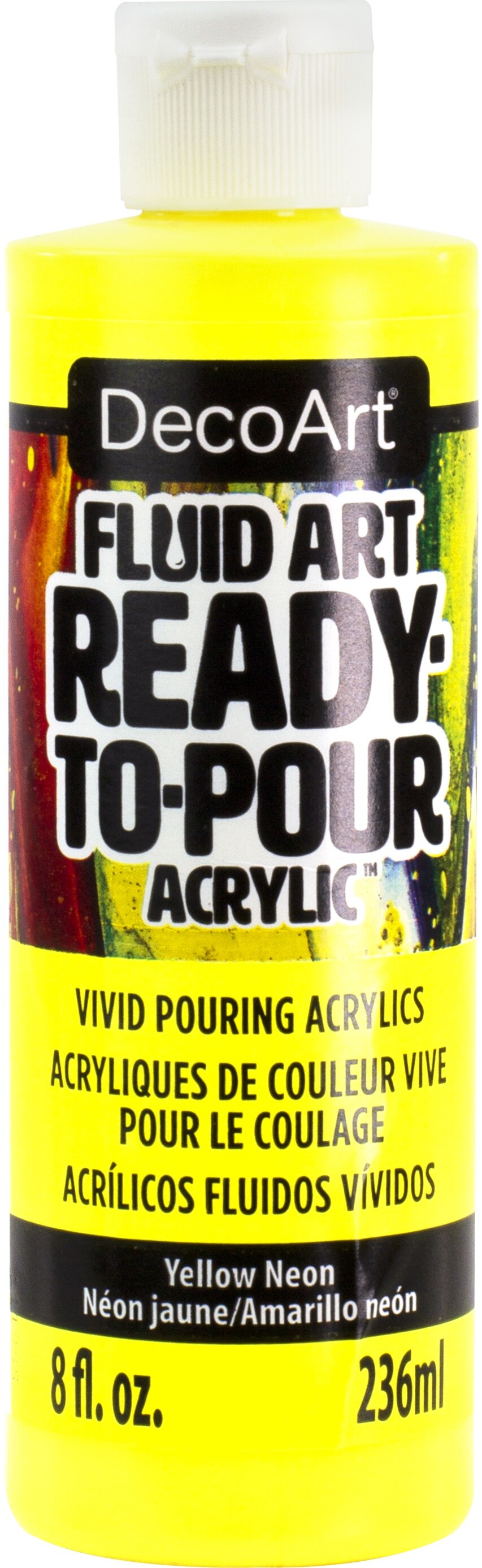 DecoArt FluidArt ReadyToPour Acrylic Paint 8ozNeon Yellow