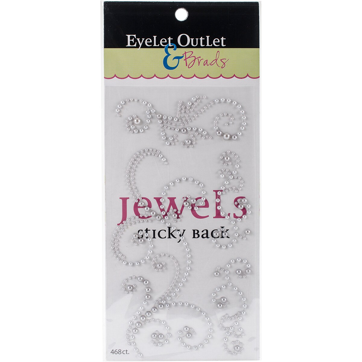 Eyelet Outlet Adhesive Pearl Swirls 468/PkgSilver Embellishments