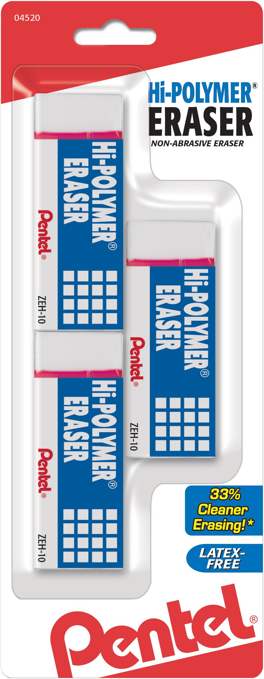 HiPolymer Block Erasers 1"X2.5"X.25" 3/PkgWhite Accessories Michaels