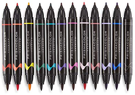 Prismacolor Premier Art Marker - Brush-Fine Double-Ended Marker Set - 24-Marker Brush Tip Set with Case