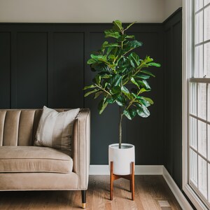 Fiddle Leaf Fig Tree - Artificial Trees for Home Decor Indoor, Faux Fiddle Leaf Fig Tree, Large Artificial Plants Indoor, Fake Tree Indoor, Fiddle Leaf Fig Tree Artificial, Artificial Tree - 5 Feet