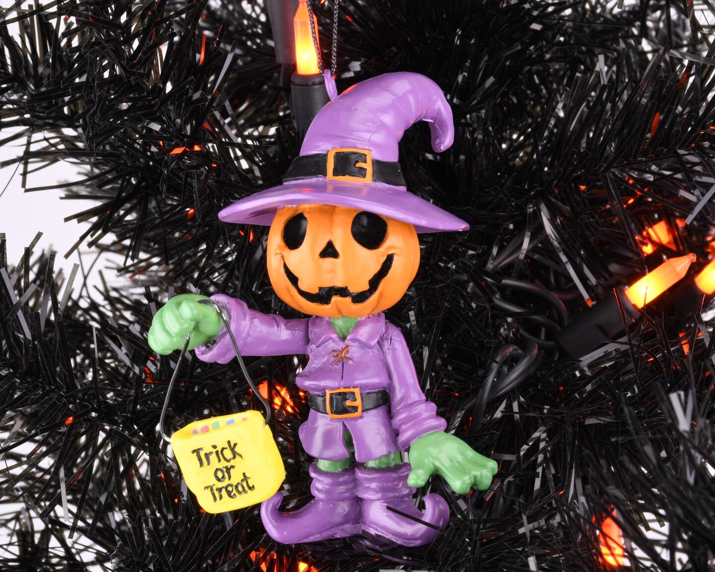 Trick or Treating Pumpkin Man Halloween Ornaments