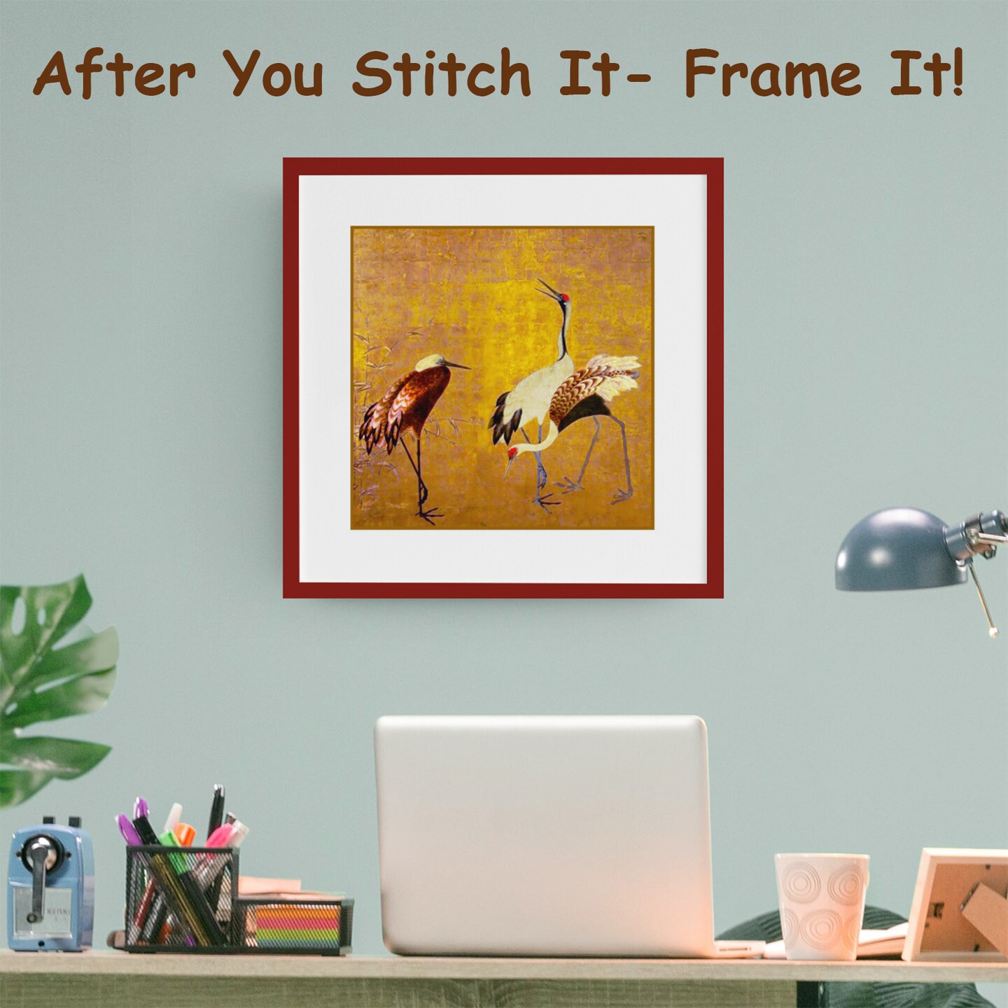 Wild Cranes by Japanese artist Maruyama Okyo Counted Cross Stitch Pattern
