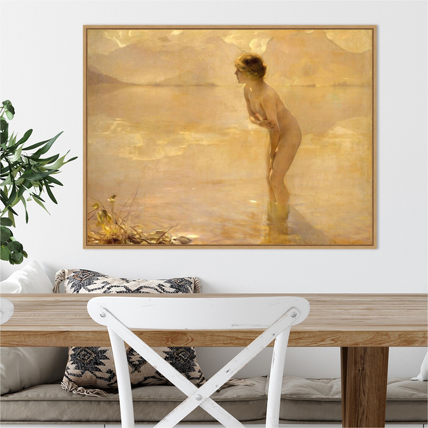 September Morn by Paul Chabas Canvas Art Framed