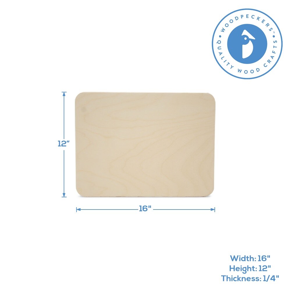 Wood Rectangle Plaque , 1/4 Thick Rounded Edged Blank Wood Sign | Woodpeckers