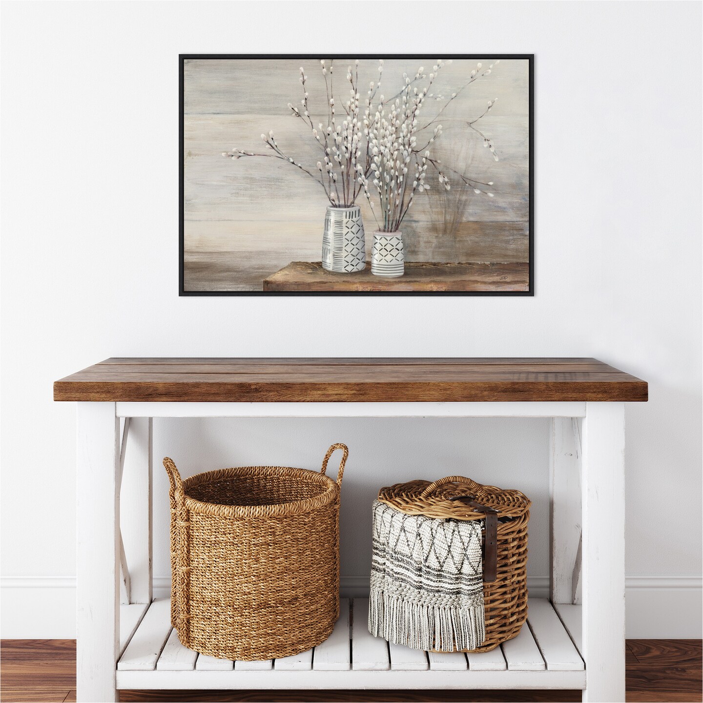 P Willow Still Life with Designs by Julia Purinton Canvas Art Framed