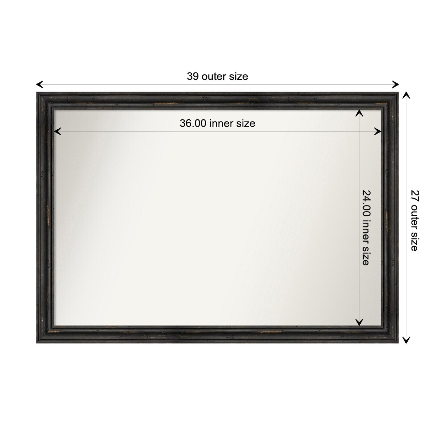 Amanti Art NonBeveled Wood Wall Mirror, Rustic Pine Narrow Frame