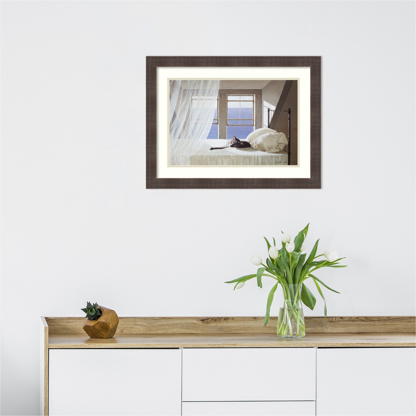 Nap Time by Zhen-Huan Lu Wood Framed Wall Art Print 24 in. W x 18 in. H