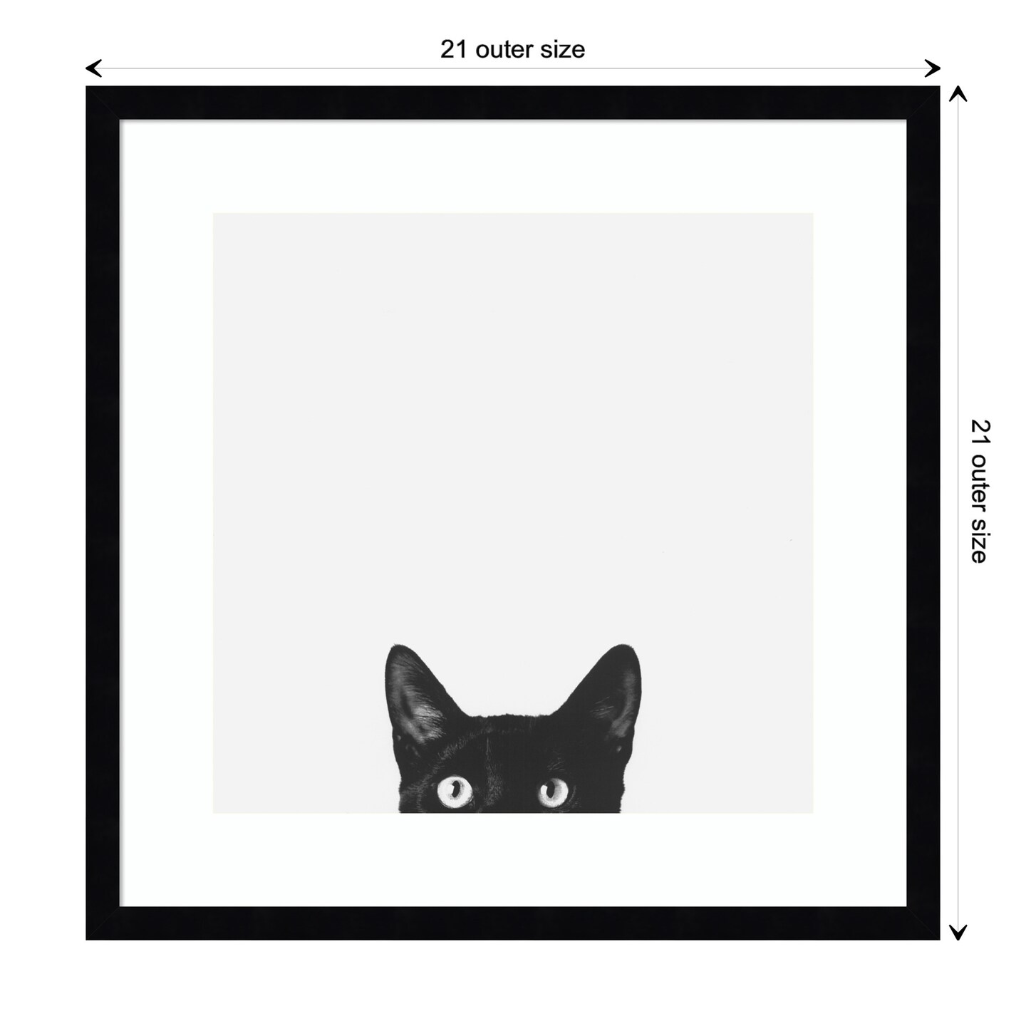 Curiosity (Cat) by Jon Bertelli Wood Framed Wall Art Print