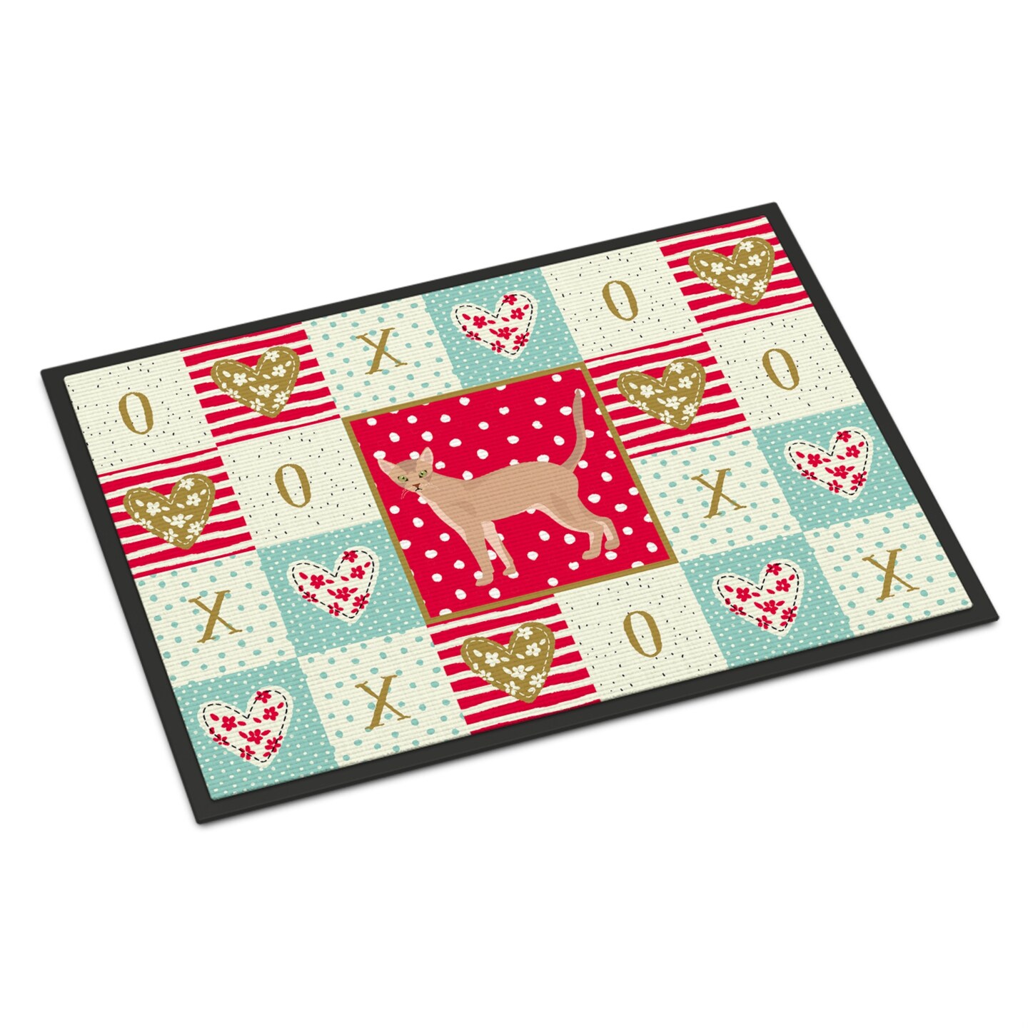 &#x22;Caroline&#x27;s Treasures Fawn Abyssinian Cat Love Indoor or Outdoor Mat 18x27 doormats, Multicolor&#x22;