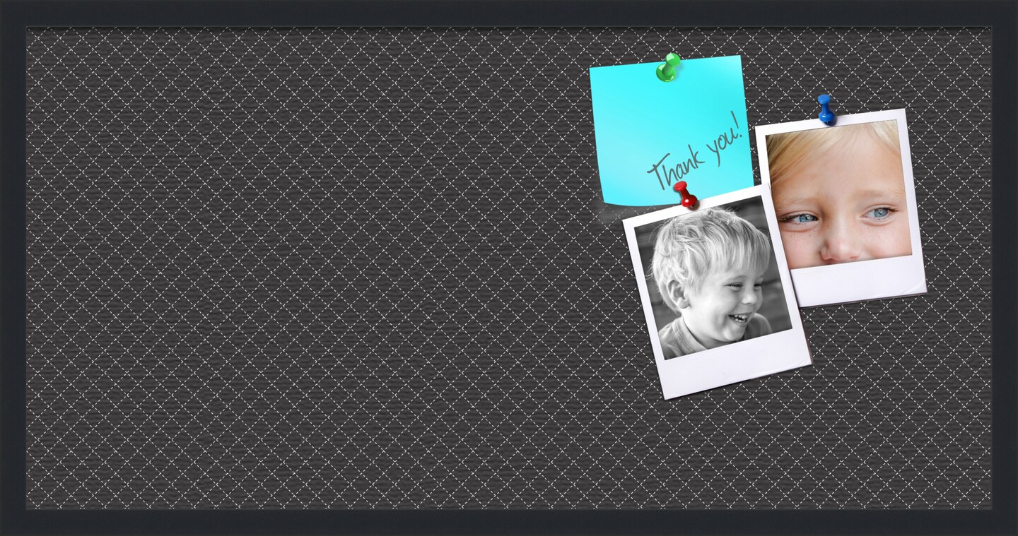 PinPix Custom Bulletin Board Black Diamond Poster Board Has a Fabric Style Canvas Finish, Framed in Satin Black, by ArtToFrames (PinPix-120)