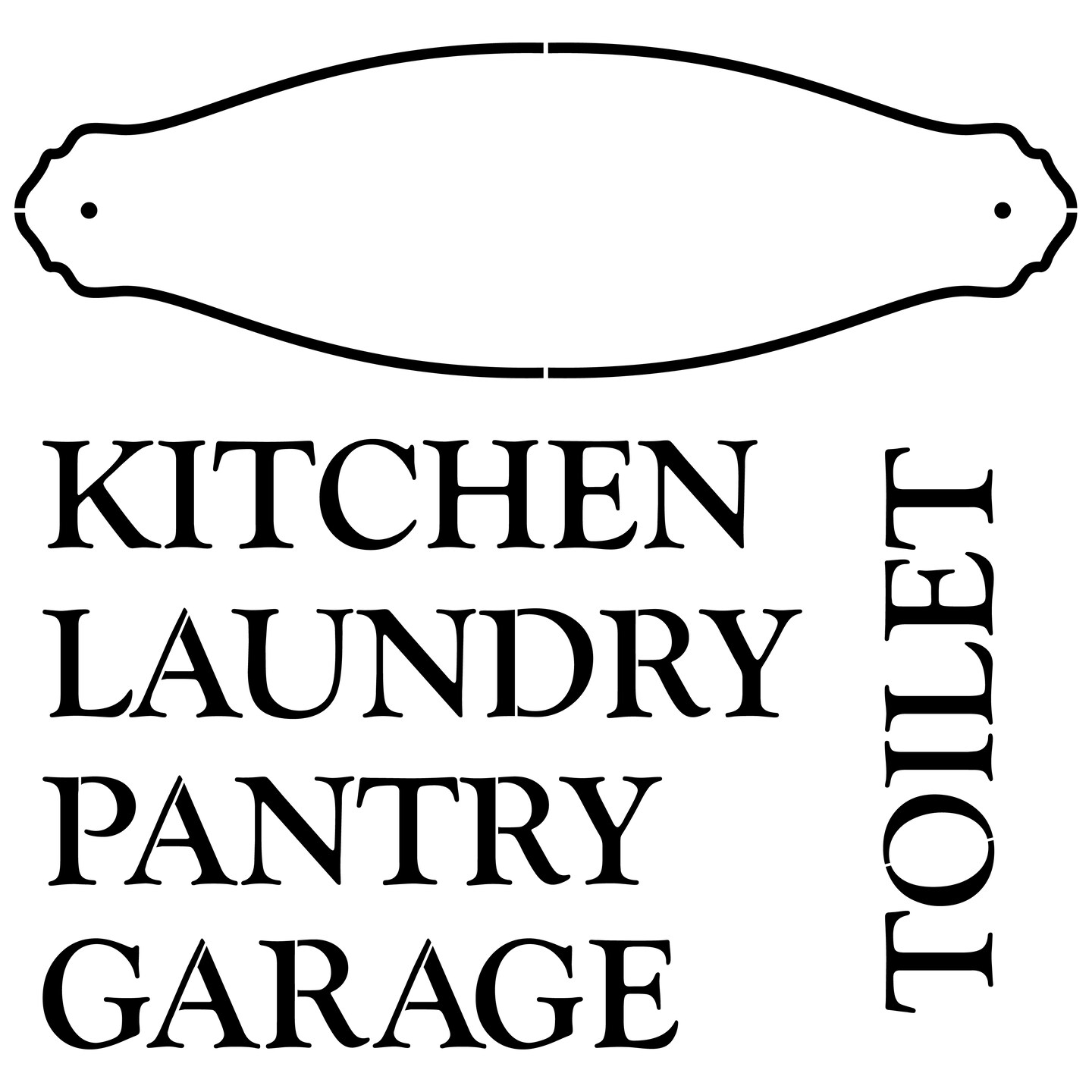 Door Plaques Embossing 12 x 12 Stencil | FS033 by Designer Stencils | Word &#x26; Phrase Stencils | Reusable Stencils for Painting on Wood, Wall, Tile, Canvas, Paper, Fabric, Furniture, Floor | Reusable Stencil for Home Makeover | Easy to Use &#x26; Clean