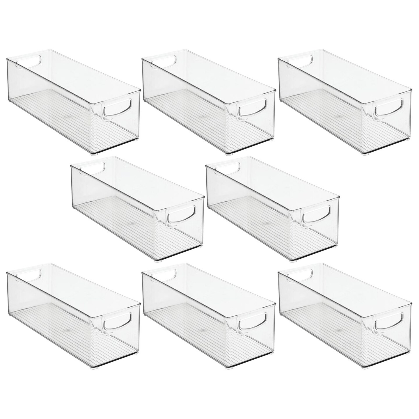 mDesign Plastic Crafting Storage Organizer Bin with Handles 8 Pack