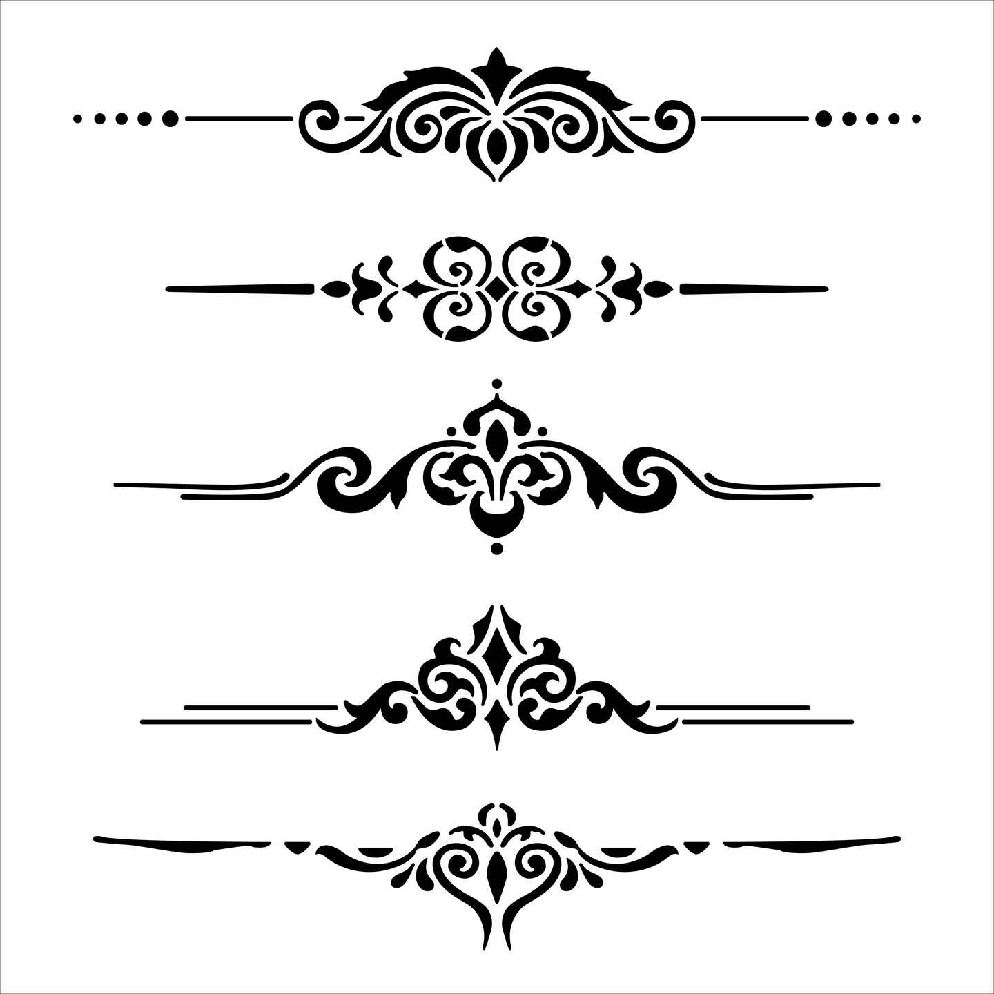 Furniture Details Embossing 12 x 12 Stencil Set | FS090 by Designer Stencils | Pattern Stencils | Reusable Easy to Clean