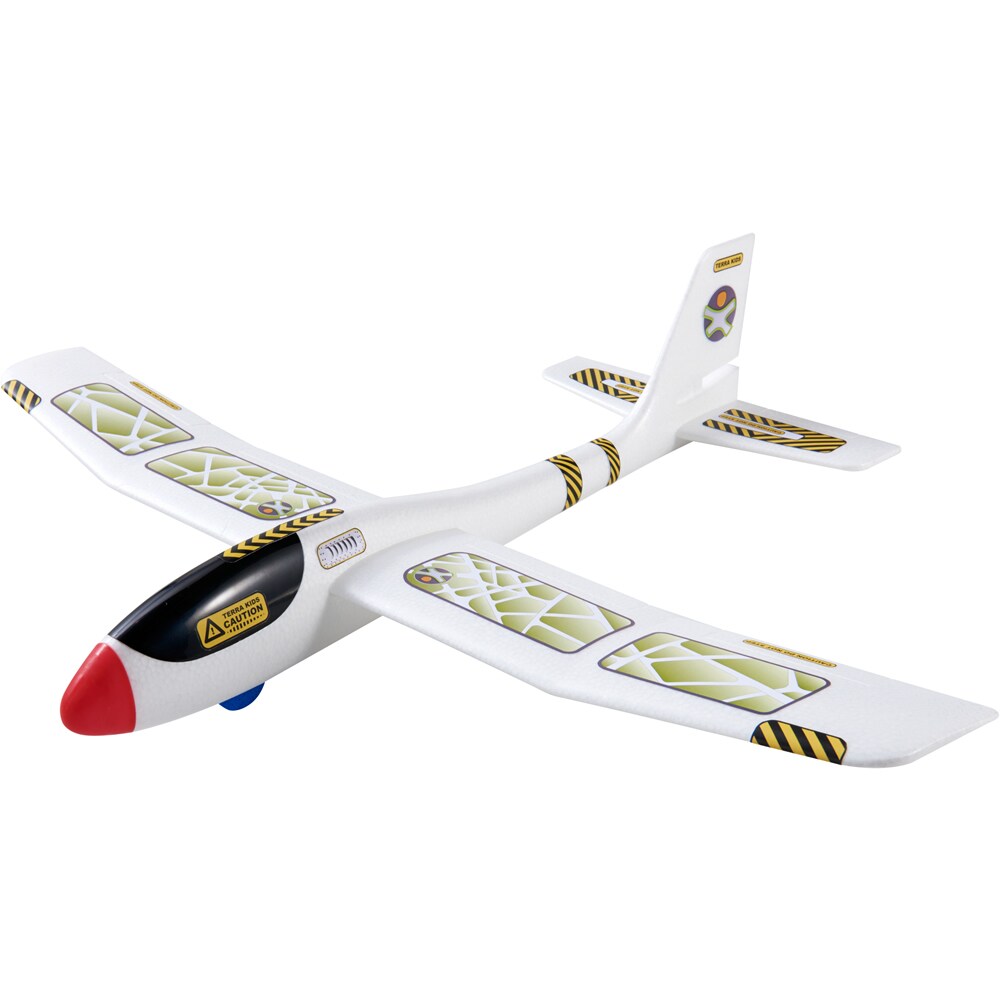 HABA Terra Kids Maxi Hand Glider with Boomerang Setting - Easy to Assemble 22&#x22; Sturdy Styrofoam Airplane with Decals