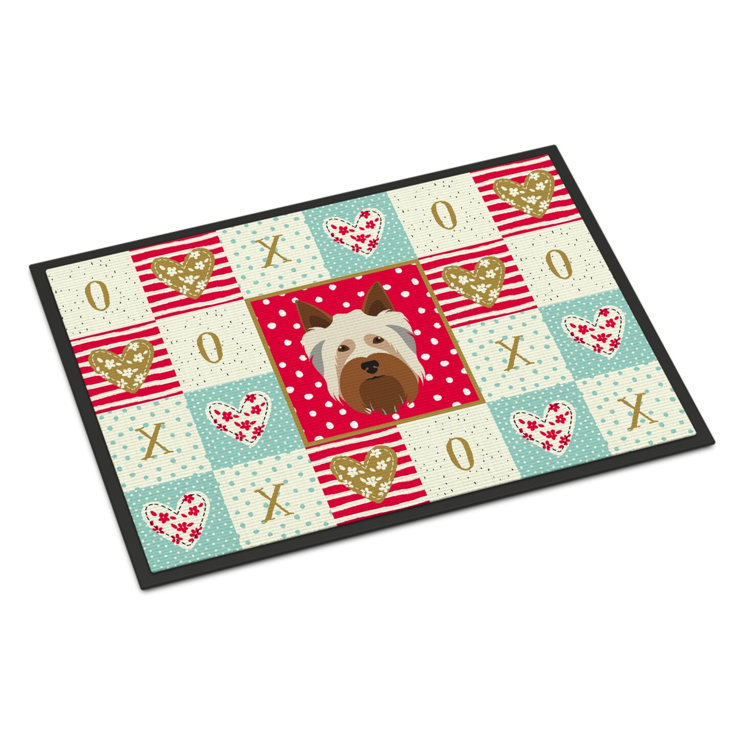 &#x22;Caroline&#x27;s Treasures Australian Silky Terrier Love Indoor or Outdoor Mat 18x27 doormats, Multicolor&#x22;