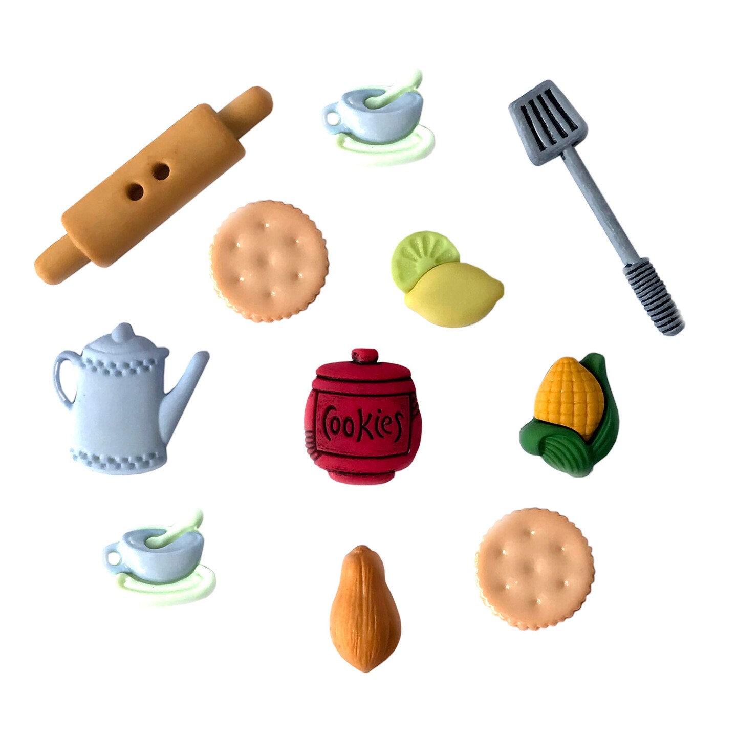 Buttons Galore 50+ Assorted Food Theme Novelty Buttons for Sewing & Crafts