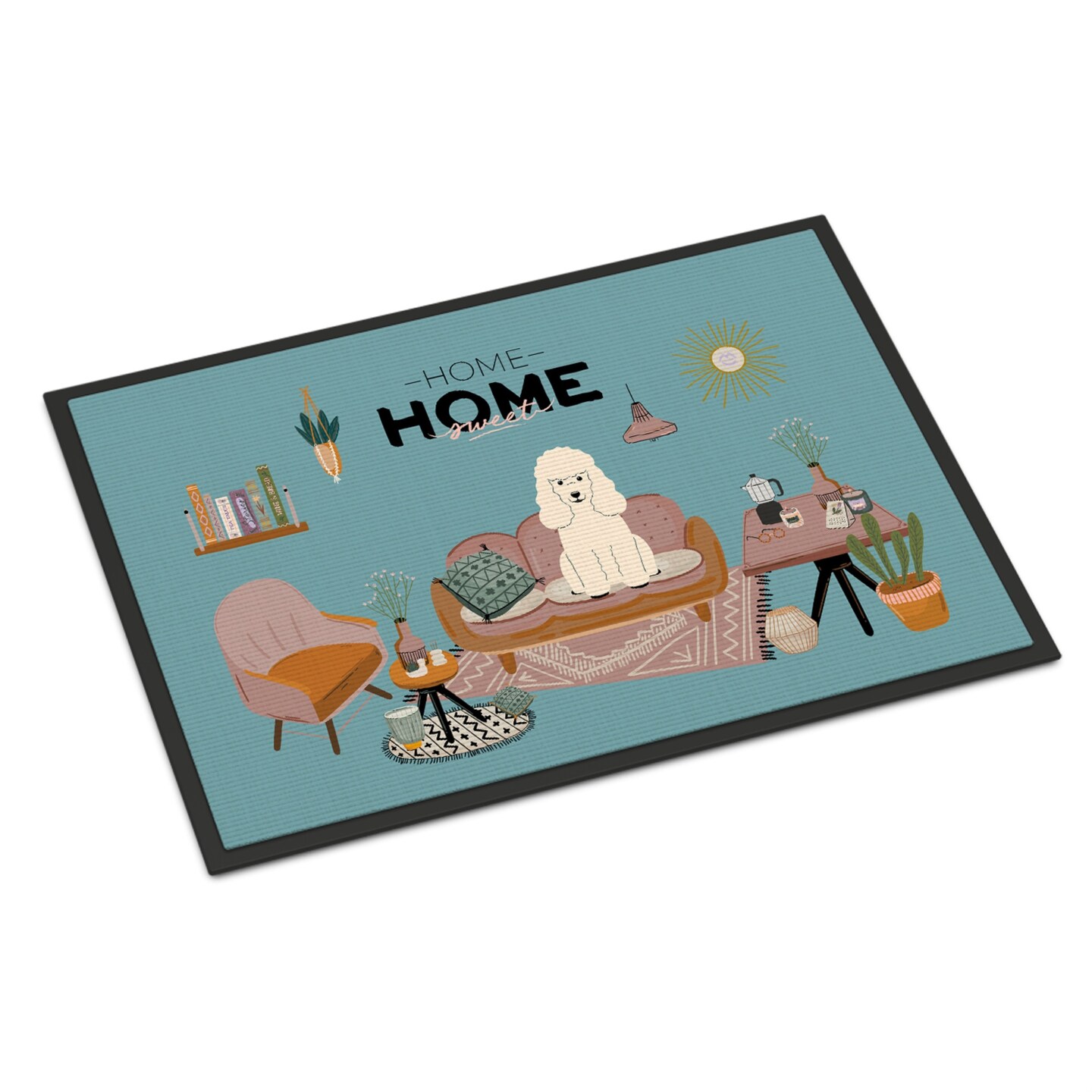 White Poodle Sweet Home Indoor or Outdoor Mat 24x36 CK7915JMAT