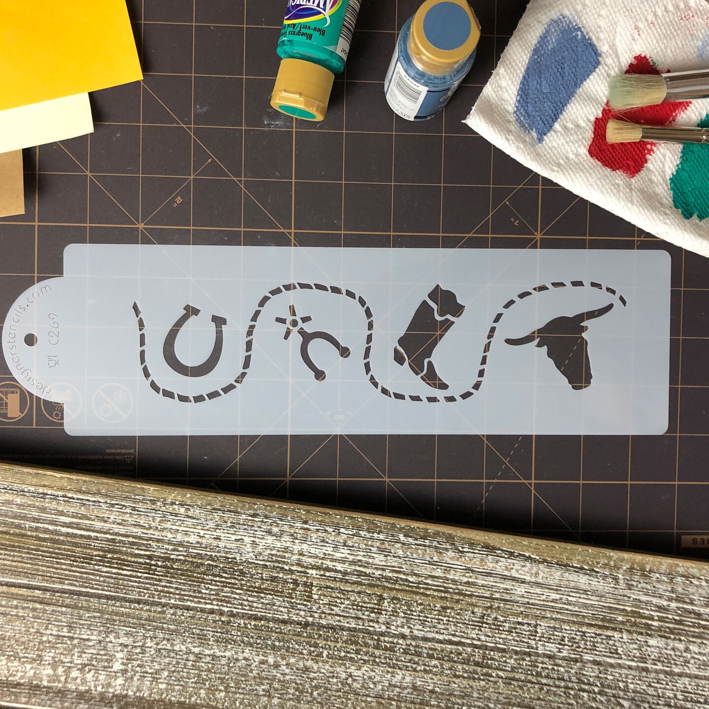 Cowboy Cake Stencil Side | C269 by Designer Stencils | Cake Decorating Tools |