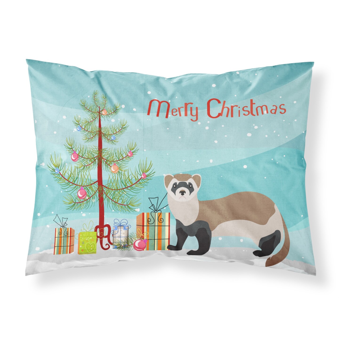 &#x22;Caroline&#x27;s Treasures Ferret Christmas Pillowcase, Standard, Multicolor&#x22;