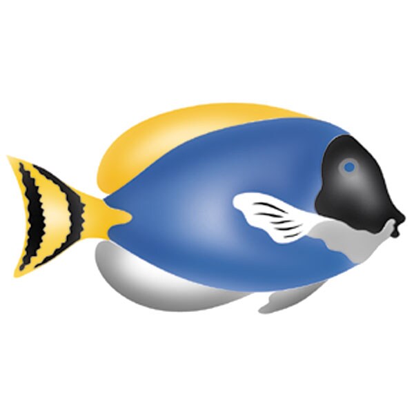 Surgeon Fish Wall Stencil | 1114 by Designer Stencils | Animal &#x26; Nature Stencils | Reusable Art Craft Stencils for Painting on Walls, Canvas, Wood | Reusable Plastic Paint Stencil for Home Makeover | Easy to Use &#x26; Clean Art Stencil