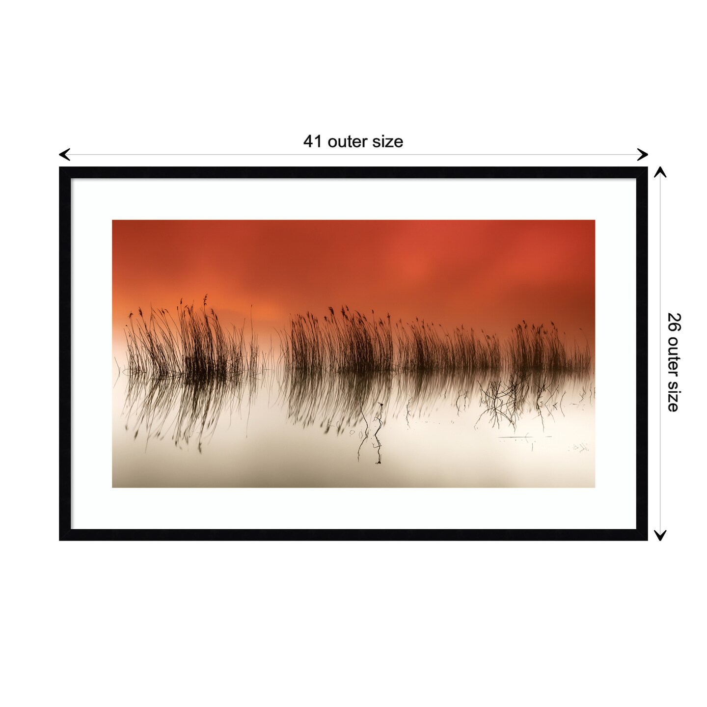 Serene Sea Grass by Rui David Wood Framed Wall Art Print