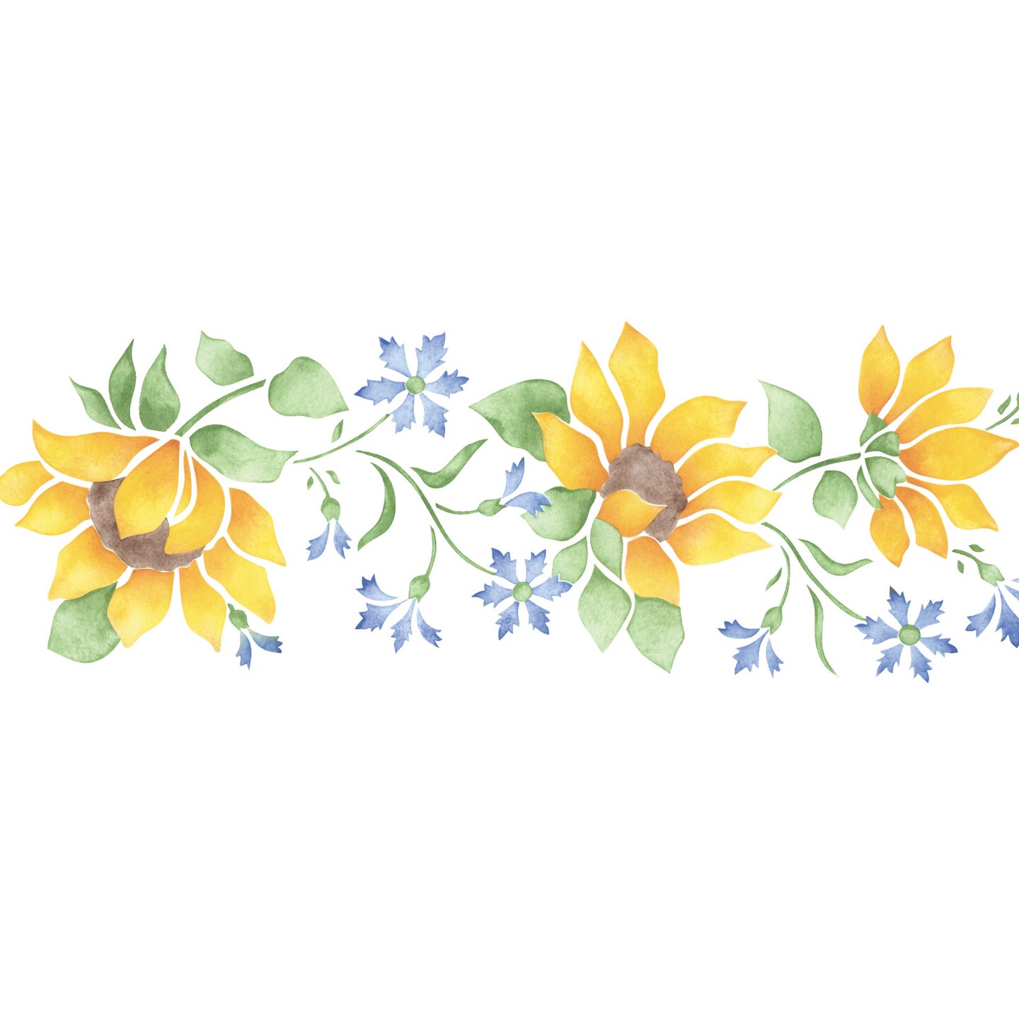 Sunflower Wall Stencil | 1777 by Designer Stencils | Floral Stencils |