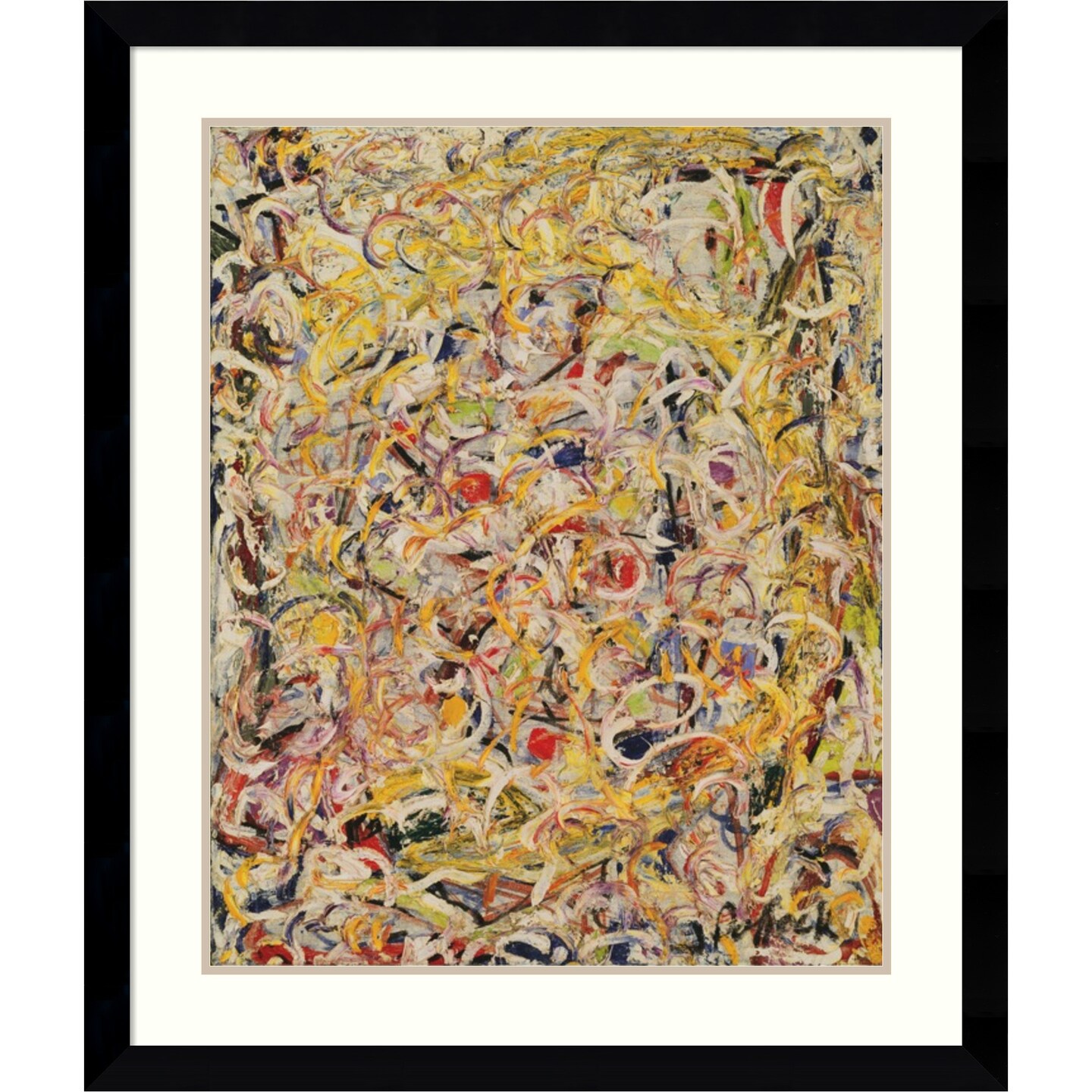 Shimmering Substance 1946 by Jackson Pollock Wood Framed Wall Art Print 33 in. W x 39 in. H